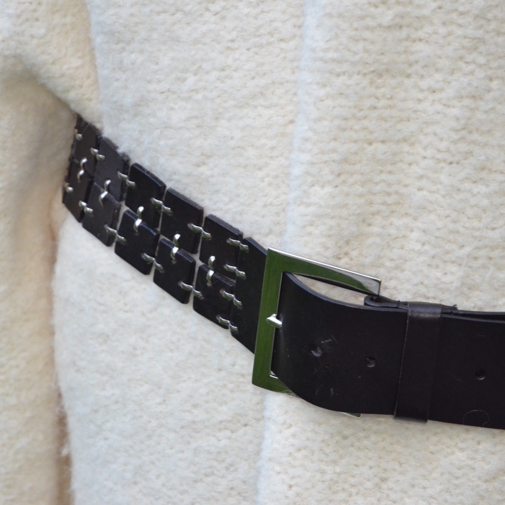DANIER BLACK LEATHER BELT - Picture 6 of 7